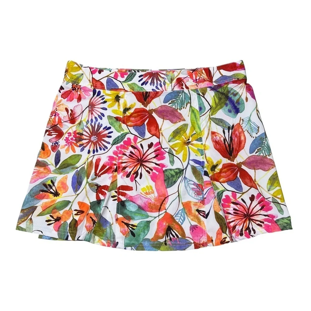 RipSkirt Hawaii Wrap Skirt Size M Length 1 Wildflower Watercolor Travel Resort